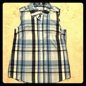 NWT Plaid Collared Tank Top